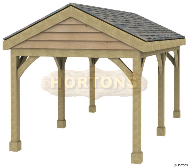 Post and Beam Single Bay Carport - Click Image to Close