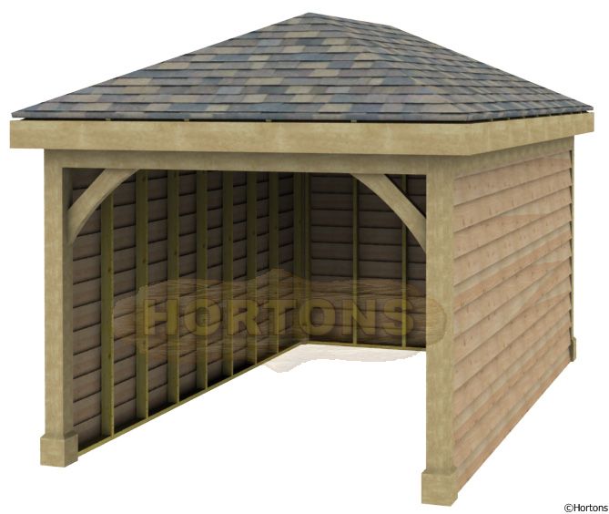 Post and Beam 3x6m Single Bay Timber Garage - Click Image to Close