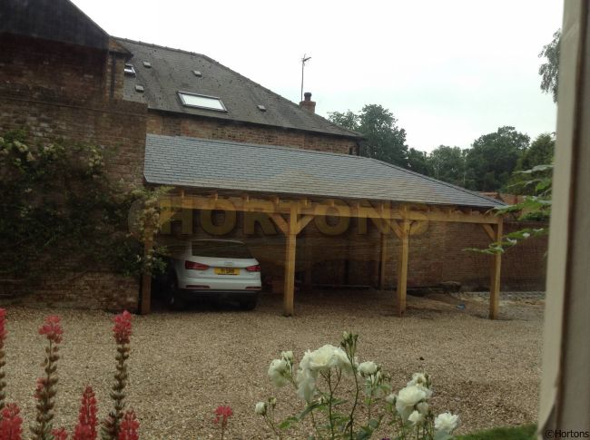 Post and Beam Triple Bay Carport - Click Image to Close