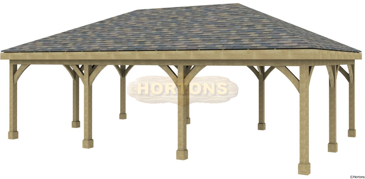 Post and Beam Triple Bay Carport - Click Image to Close