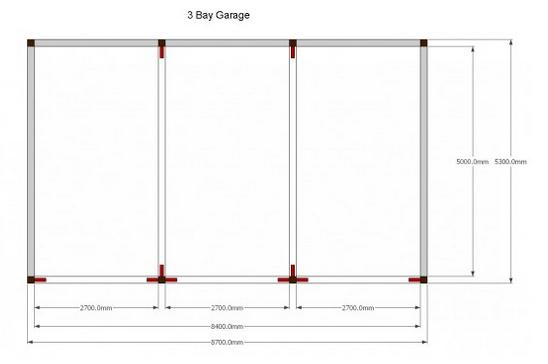 Post and Beam Triple Bay Carport - Click Image to Close