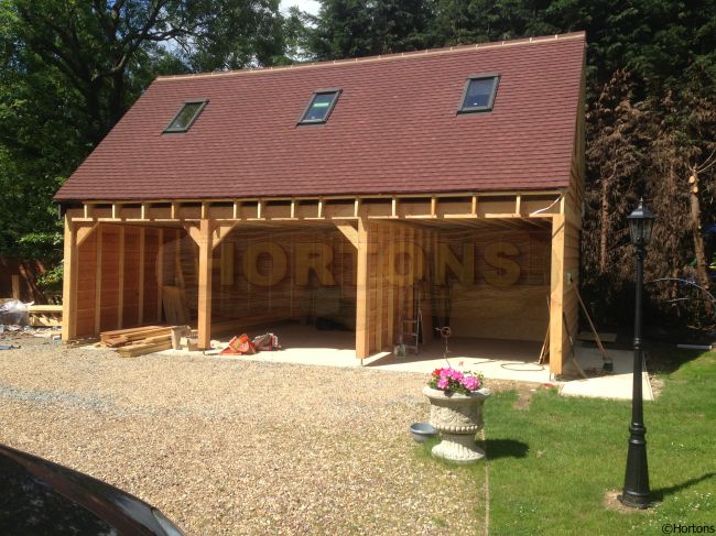 Post and Beam 8.74m x 6m Triple Bay Garage - Click Image to Close