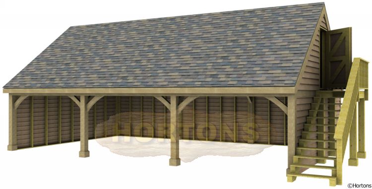 Post and Beam 8.74m x 6m Triple Bay Garage