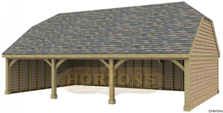 Post and Beam 8.74m x 6m Triple Bay Garage