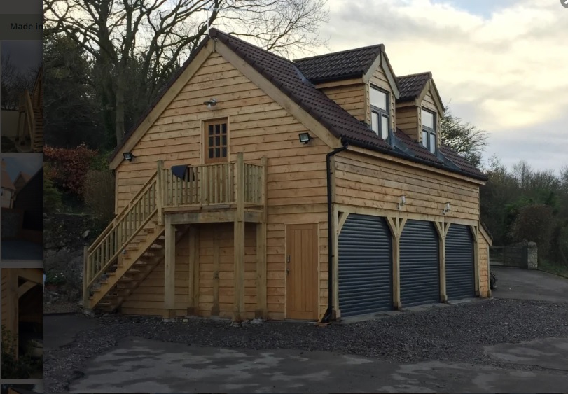 Log Cabin Raised Eaves Room Over Post & Beam Garages