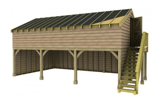 Raised Eaves room over post & beam garages - Click Image to Close