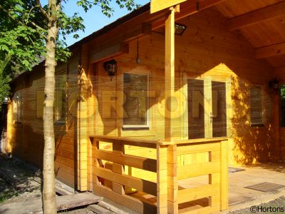 29 sq m log house plus mezzanine floor 70-70mm logs - Click Image to Close