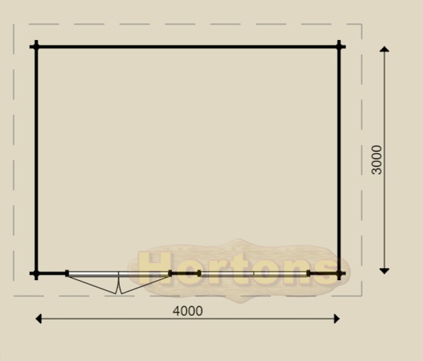 4m x 3m Woodpro Garden Cabin - 44mm logs - Click Image to Close