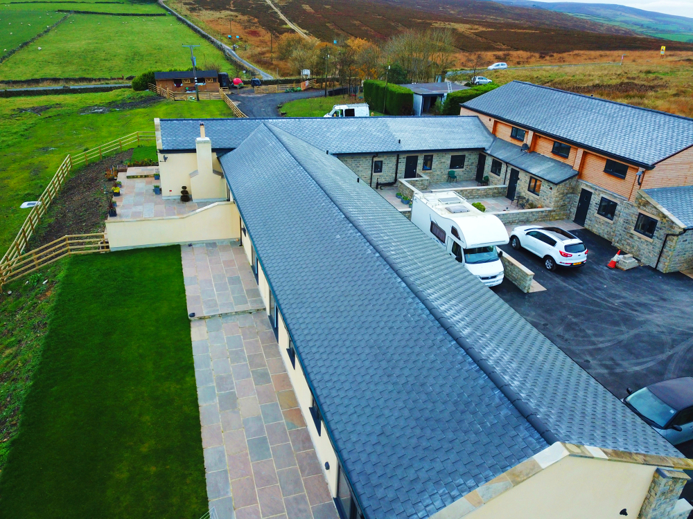 Ecoslate self-bonding rubber roof tiles, price per square metre*