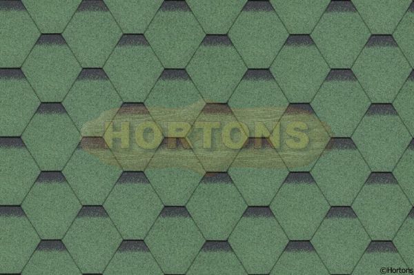 Log Cabin Heavy Duty Shaded Green Hexagonal Felt Shingles