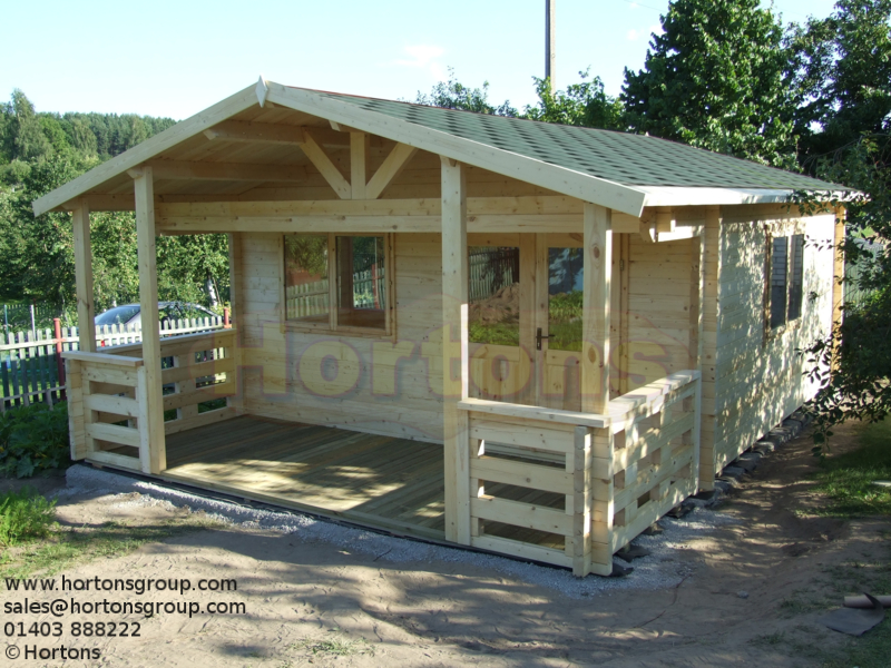 Surrey - 45mm Singleskin 5m x 6.8m log cabin - Click Image to Close