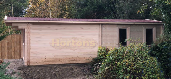 4m x 8m, 2 room Maldon log cabin - 45mm logs - Click Image to Close