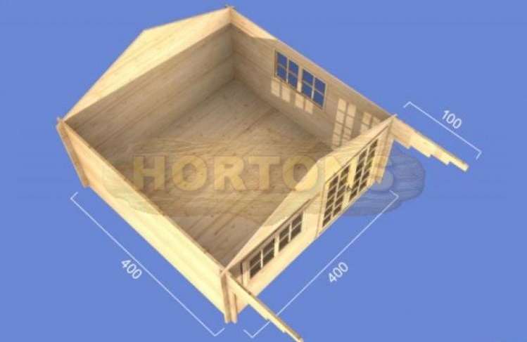 28mm Henry - 4x4 m Log Cabin