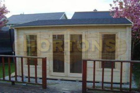 45mm, 4.5 x 3.5m Buckingham log cabin - Click Image to Close