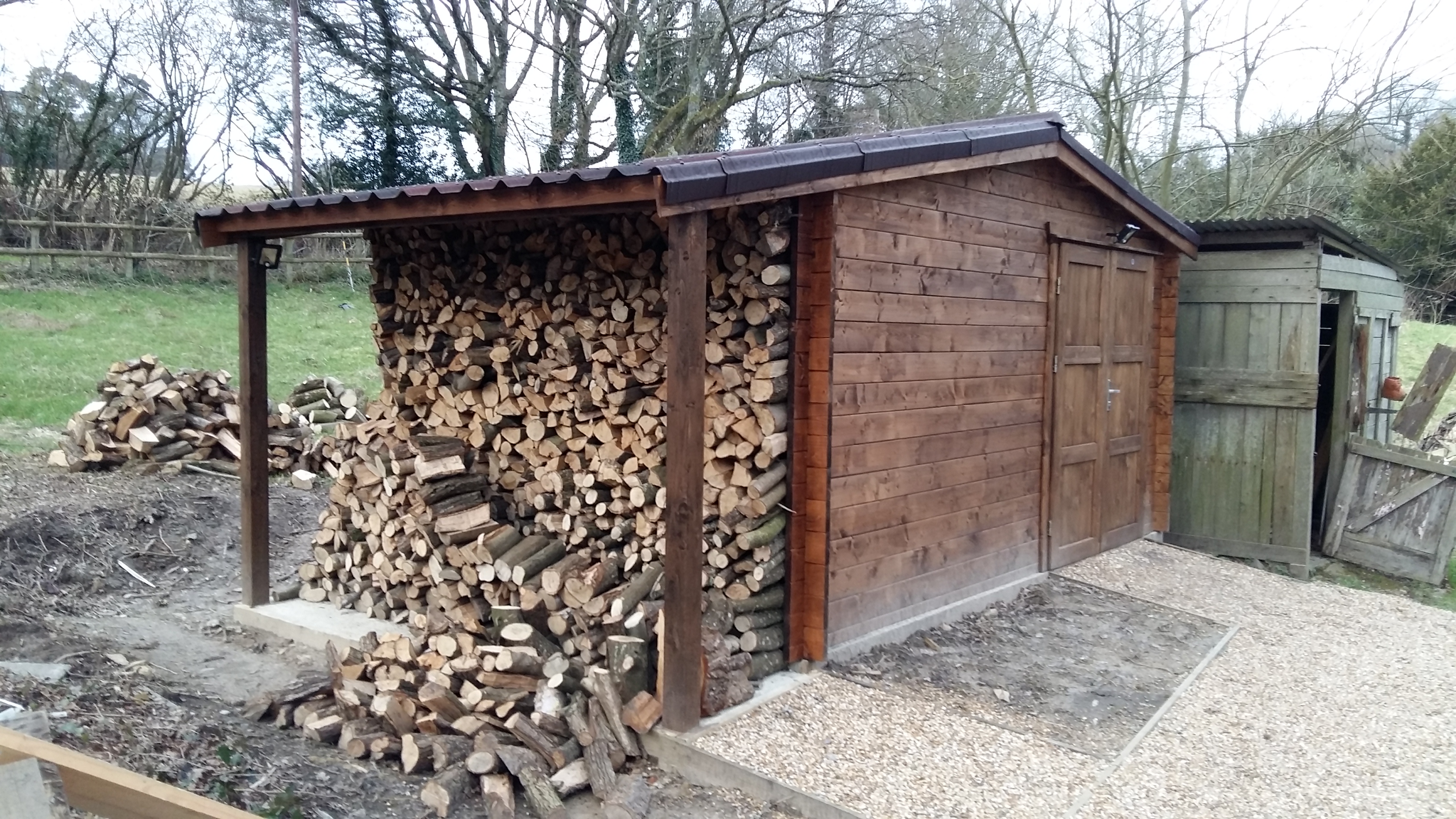 4.5 x 3m 44mm log cabin with side log store_1