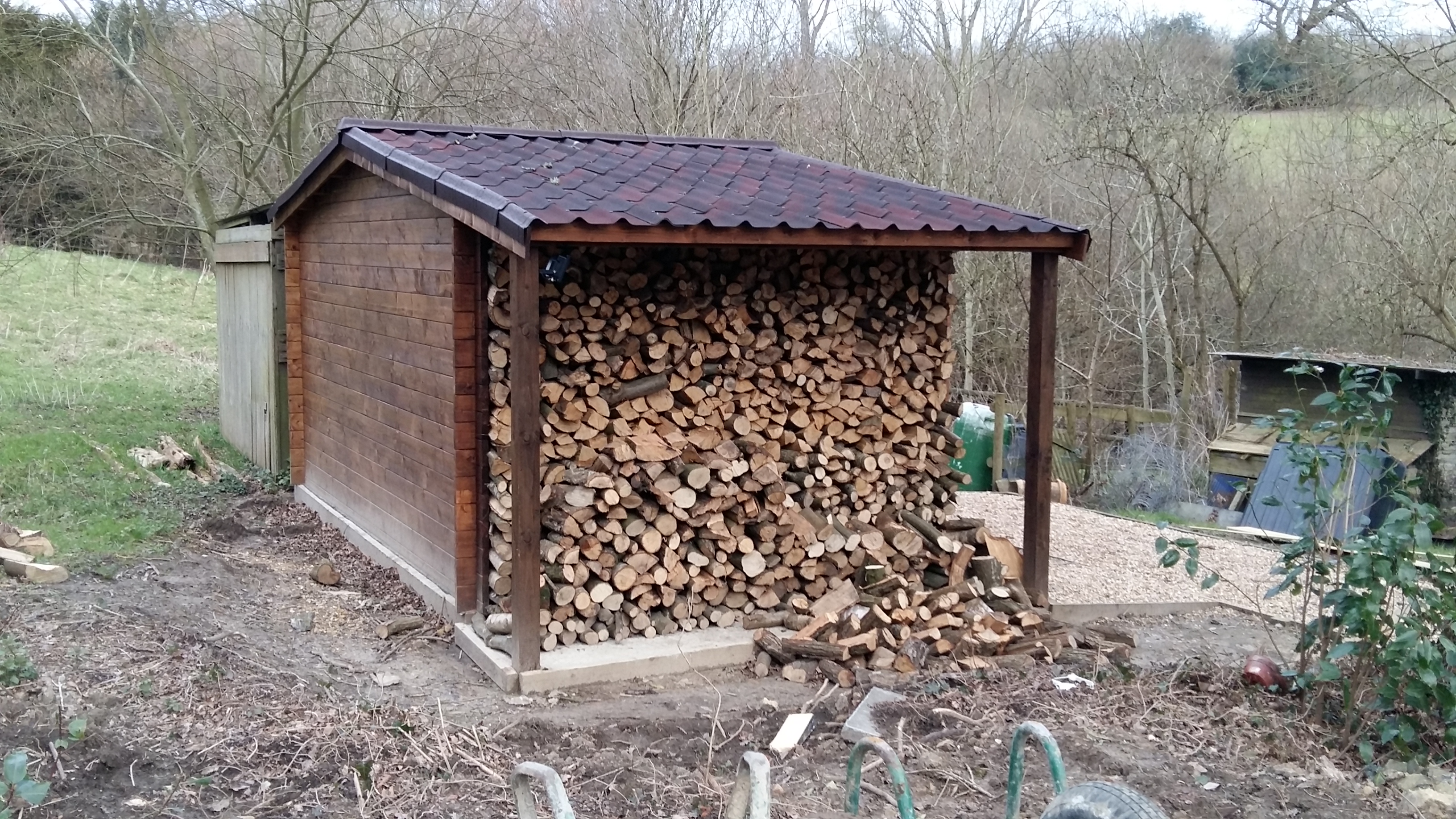 4.5 x 3m 44mm log cabin with side log store_2