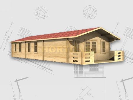 6x12 log cabin Newport - 35mm - Click Image to Close