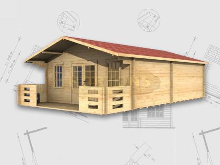 Aldershot 35mm 6x8m log cabin