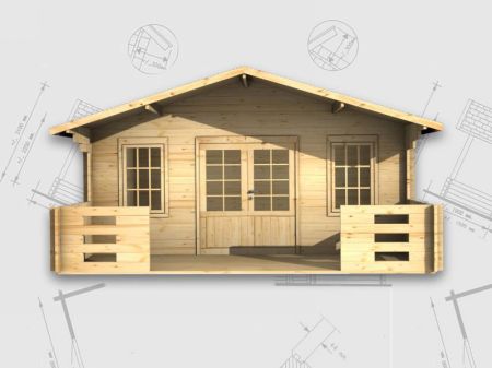 Aldershot 45mm 6m x 8m log cabin - Click Image to Close