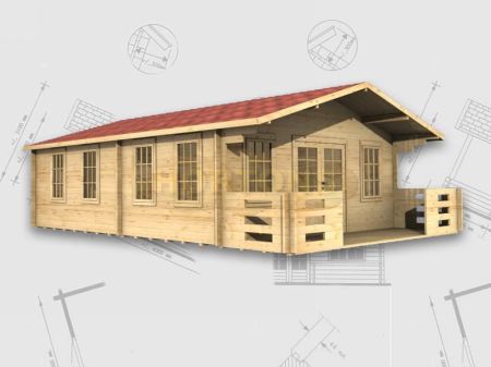 Boston 45mm 6x8m log cabin - Click Image to Close