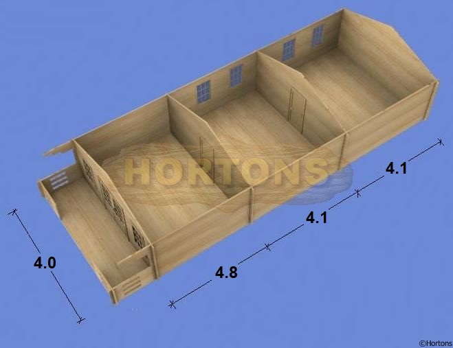 4x13 Alford 45mm Log Cabin - Click Image to Close