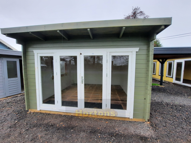 4x4m 28mm Horsley Pent Log Cabin