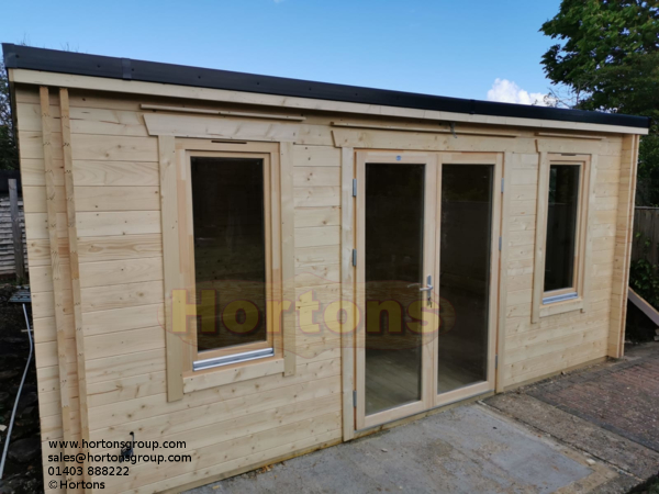 Lancing 28mm 6x4m pent garden room - Click Image to Close