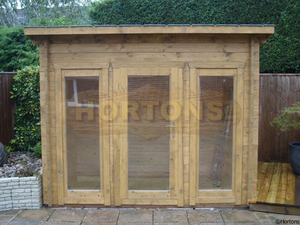 Log Cabin 3.5 X 2.5m Dulwich Pent Roof 45+45mm Twinskin Log Cabin