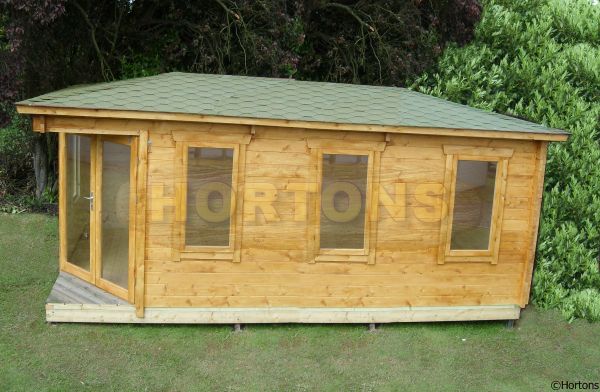 3x6m corner log cabin summerhouse - Click Image to Close