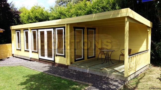 10x3m Pent roof Leisure log cabin - Click Image to Close