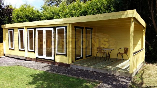 10x3m Pent roof Leisure log cabin - Click Image to Close