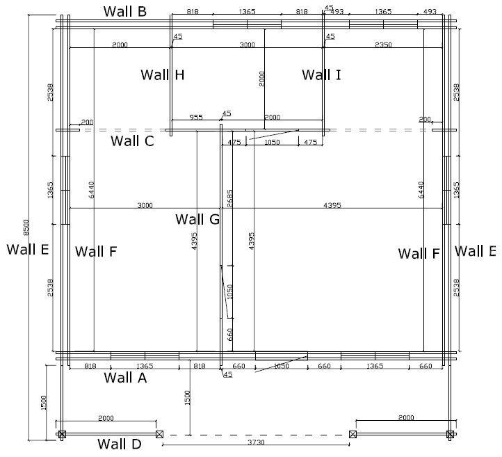 56 sqm Twinskin log house 70-70mm logs (8m x 6m)
