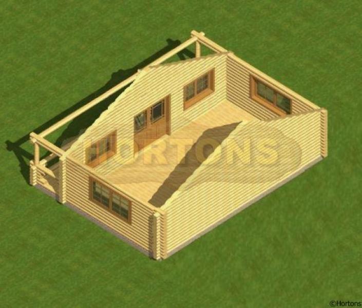 Truro 6x6m 90mm "D" profile log cabin - Click Image to Close