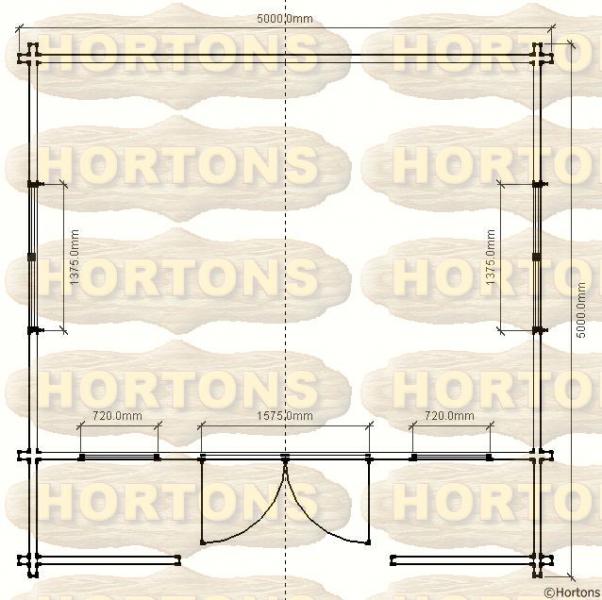 5m x 4m Worcester 90mm "D" profile log cabin - Click Image to Close