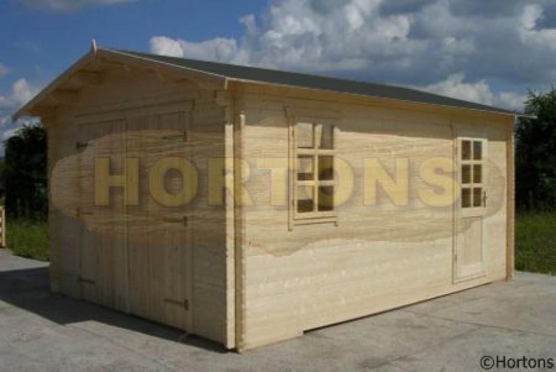 3x5m log cabin garage - Click Image to Close