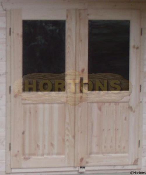 Half glazed standard cabin single glazed double doors - Click Image to Close