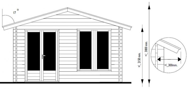 Lugarde Log Cabin Nick 4m x 4m - Click Image to Close