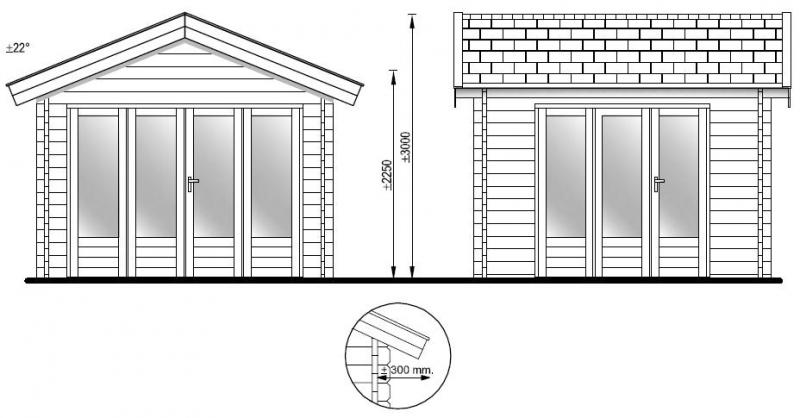 Lugarde Log Cabin Mississippi 3m x 3m - Click Image to Close