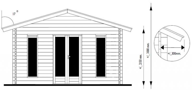 Lugarde Nebraska 4m x 3.5m Log Cabin - Click Image to Close