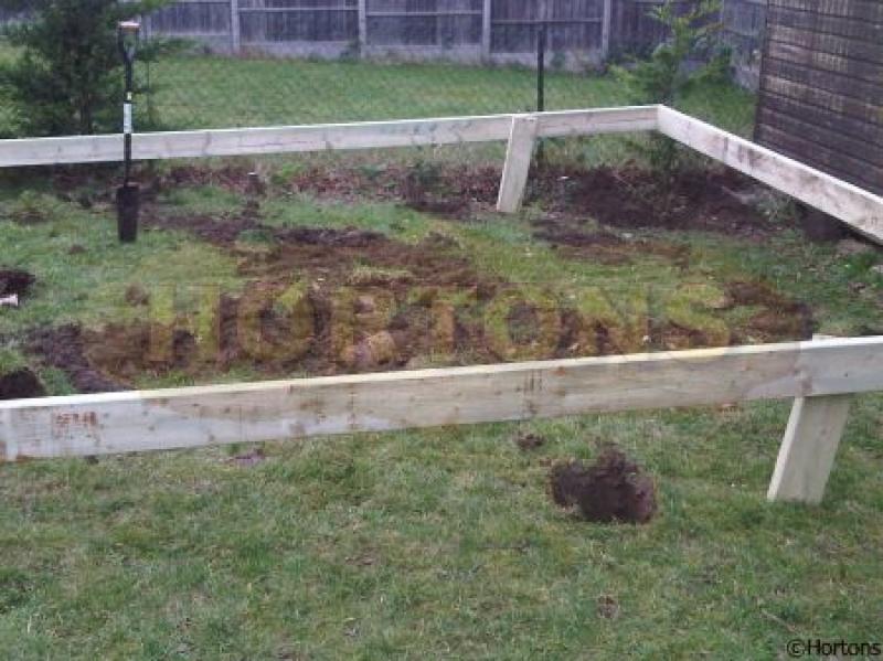 Raised timber base kit for Log Cabin - Click Image to Close