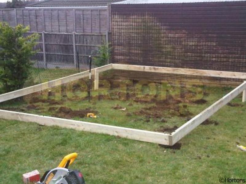 Raised timber base kit for Log Cabin - Click Image to Close