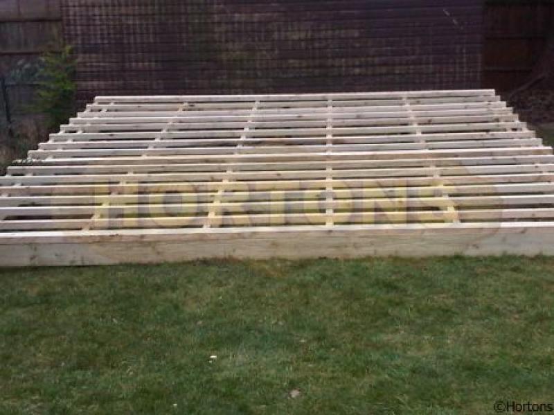 Raised timber base kit for Log Cabin - Click Image to Close