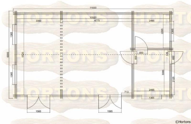 11x6m (56 sqm internal) Fully Insulated 45mm Twinskin Classroom - Click Image to Close