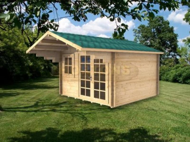 3x3m Abingdon log cabin with 35mm wall logs - Click Image to Close