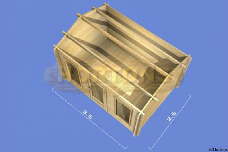 45mm Bradford 3.5m x 2.5m Log Cabin - Click Image to Close