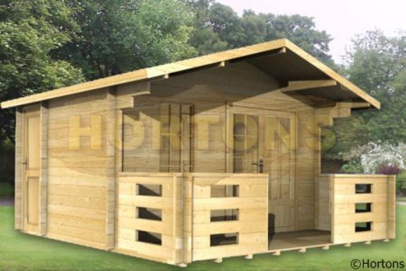 4m x 3m Edward log cabin - 35mm wall logs - Click Image to Close