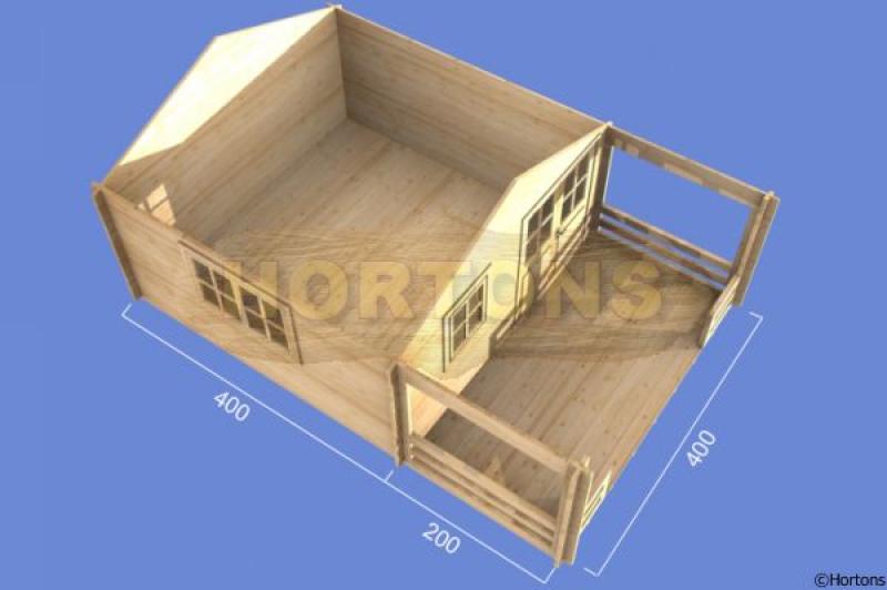 45mm Tonbridge 4 x 4 m log cabin - Click Image to Close