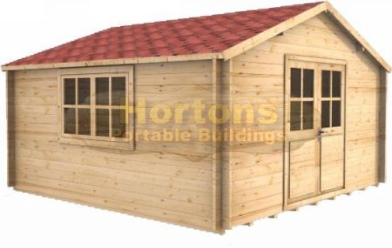 4x4m 28mm Redhill Log Cabin - Click Image to Close