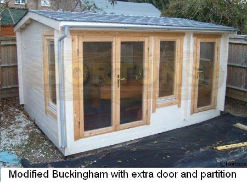 45mm, 4.5 x 3.5m Buckingham log cabin - Click Image to Close