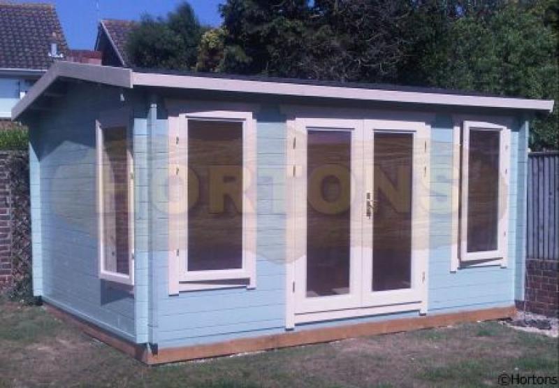 45mm, 4.5 x 3.5m Buckingham log cabin - Click Image to Close